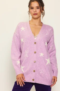 Recycled Star Motif Sweater Cardigan*SKIES ARE BLUE Outlet