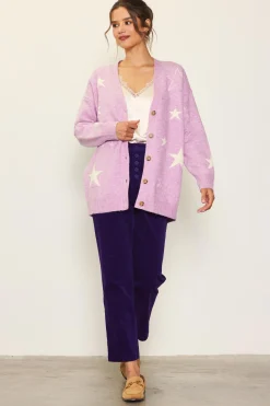 Recycled Star Motif Sweater Cardigan*SKIES ARE BLUE Outlet
