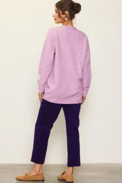 Recycled Star Motif Sweater Cardigan*SKIES ARE BLUE Outlet