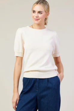 Recycled Yarn Short Sleeve Sweater*SKIES ARE BLUE Hot