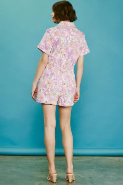 Retro Floral Collared Romper*SKIES ARE BLUE New