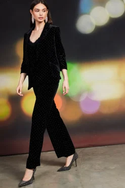 Rhinestone Ruched Velvet Blazer*SKIES ARE BLUE