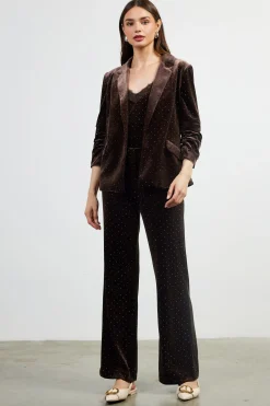 Rhinestone Ruched Velvet Blazer*SKIES ARE BLUE New