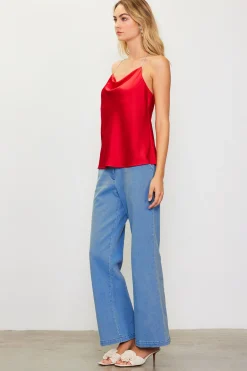 Rhinestone Straps Cowl Halter Cami*SKIES ARE BLUE Hot