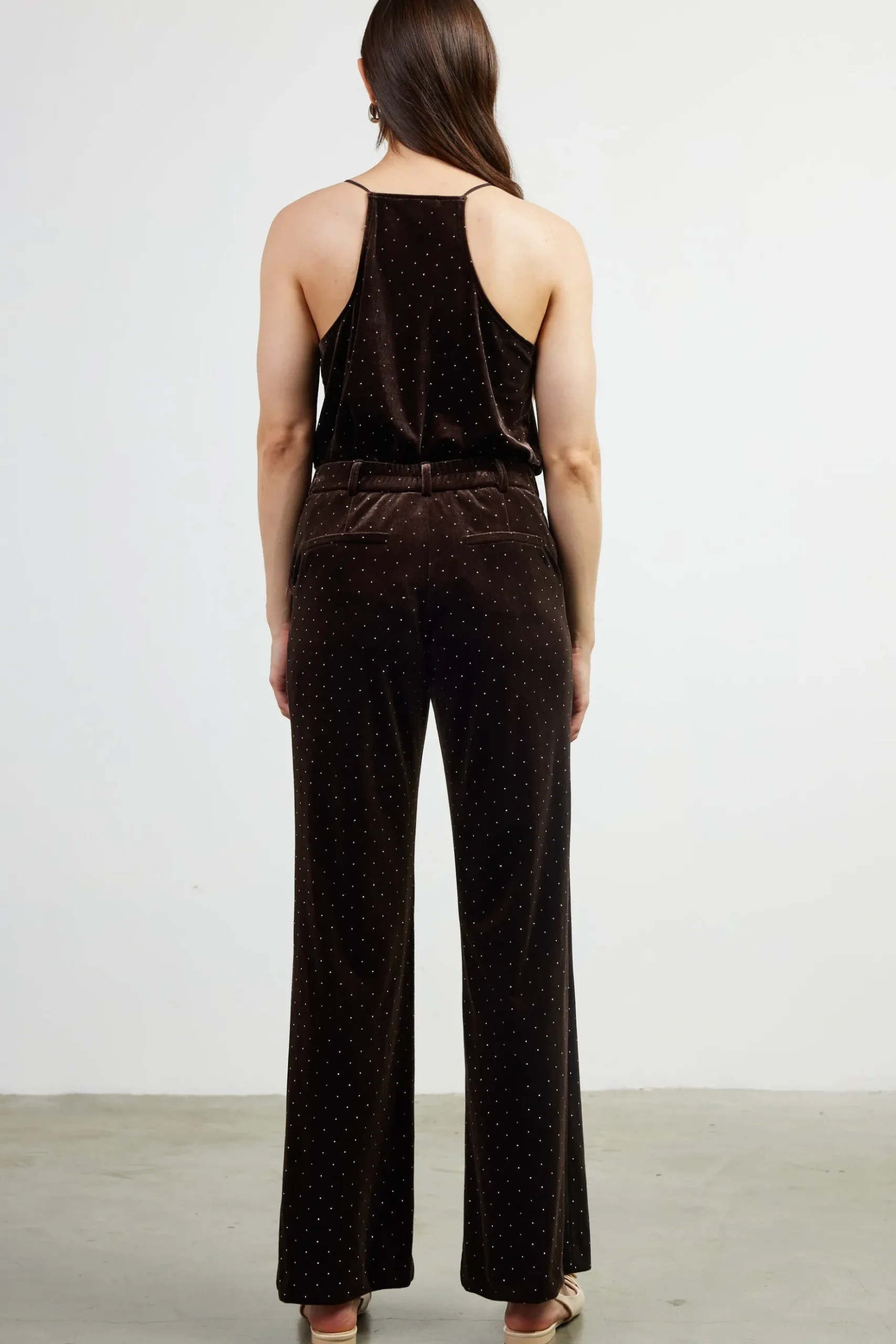 Rhinestone Velvet Flared Pants*SKIES ARE BLUE Hot