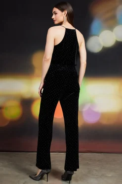 Rhinestone Velvet Flared Pants*SKIES ARE BLUE Clearance