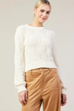Rhomboid Pattern Crew Neck Sweater*SKIES ARE BLUE