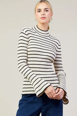 Ribbed Flared Longsleeve Top*SKIES ARE BLUE Discount