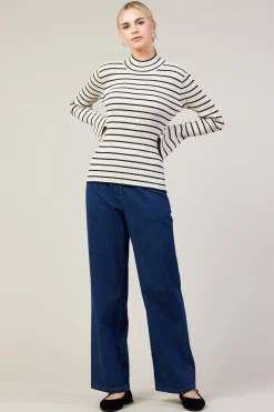 Ribbed Flared Longsleeve Top*SKIES ARE BLUE Discount