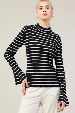 Ribbed Flared Longsleeve Top*SKIES ARE BLUE Online