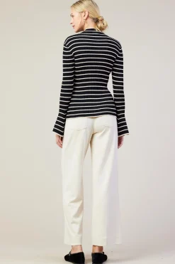 Ribbed Flared Longsleeve Top*SKIES ARE BLUE Online