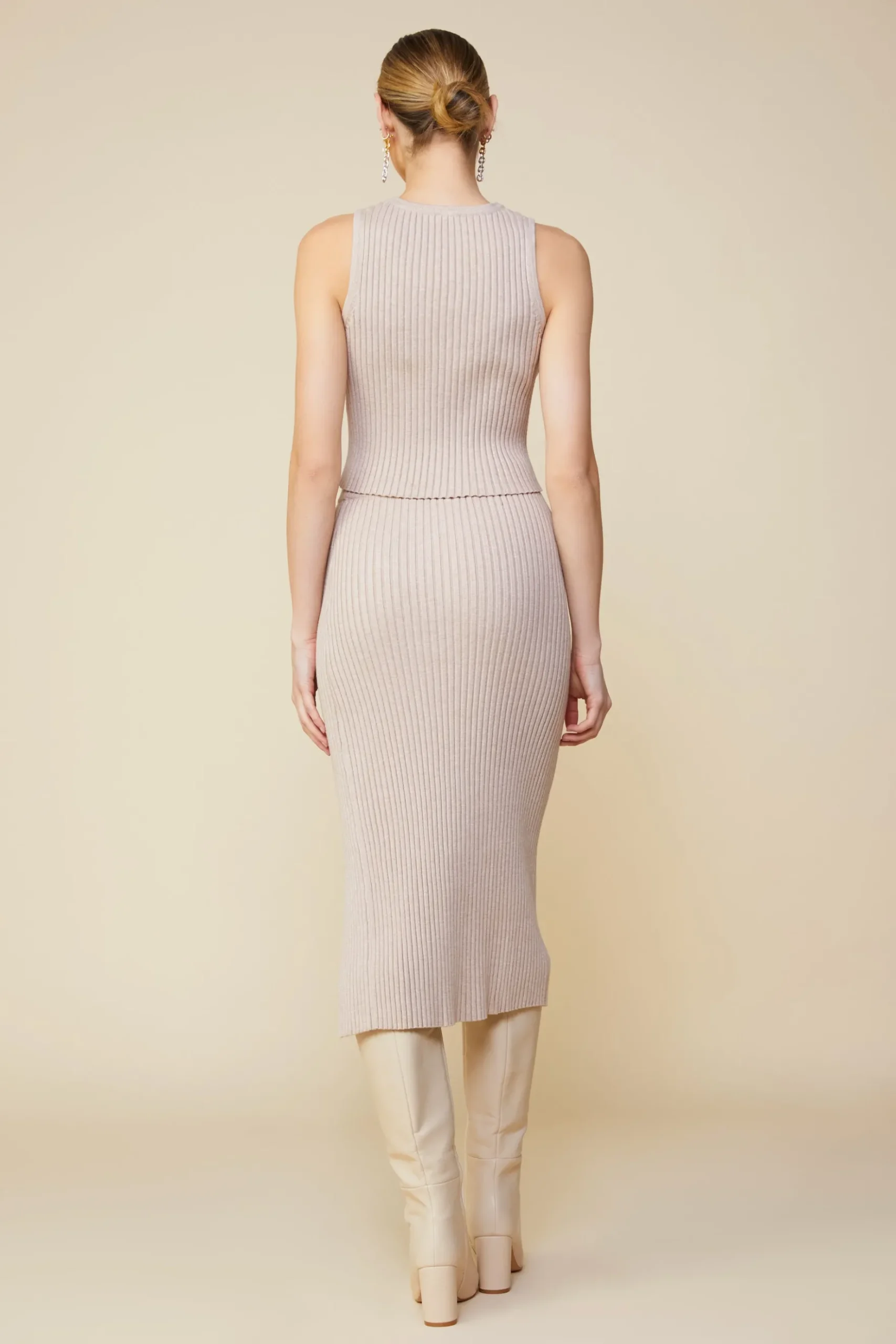 Ribbed Knit Side Slit Skirt*SKIES ARE BLUE Outlet