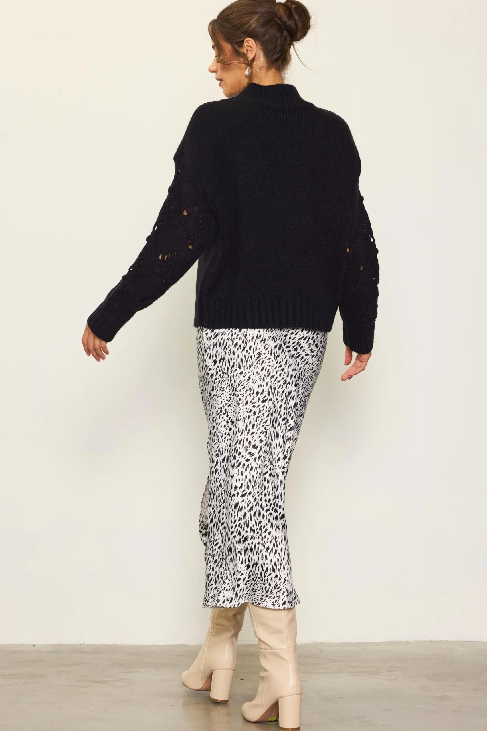Ribbed Mock Neck Sweater*SKIES ARE BLUE Online