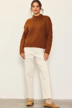 Ribbed Mock Neck Sweater*SKIES ARE BLUE Best