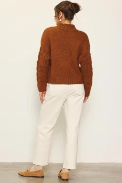 Ribbed Mock Neck Sweater*SKIES ARE BLUE Best
