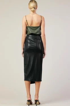 Ring Tie Wrap Midi Skirt*SKIES ARE BLUE Sale