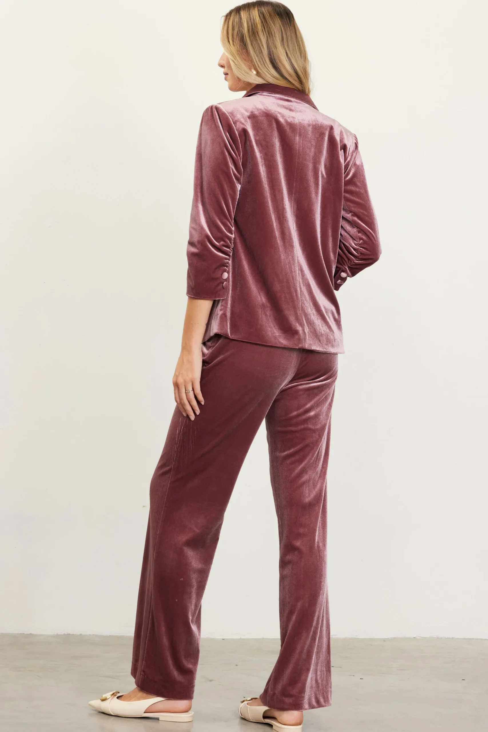 Ruched Velvet Blazer*SKIES ARE BLUE Sale