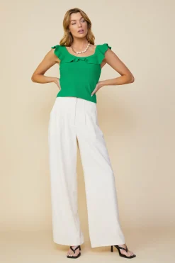 Ruffle Detail Knit Top*SKIES ARE BLUE Hot