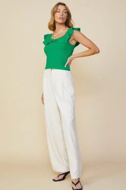 Ruffle Detail Knit Top*SKIES ARE BLUE Hot