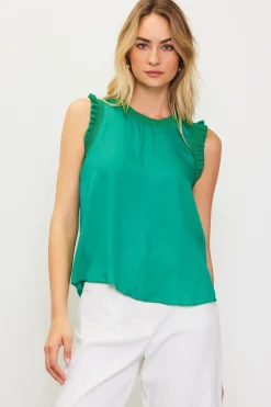Ruffle Detail Woven Top*SKIES ARE BLUE New