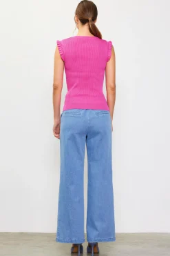 Ruffle Sleeve Knit Top*SKIES ARE BLUE Outlet