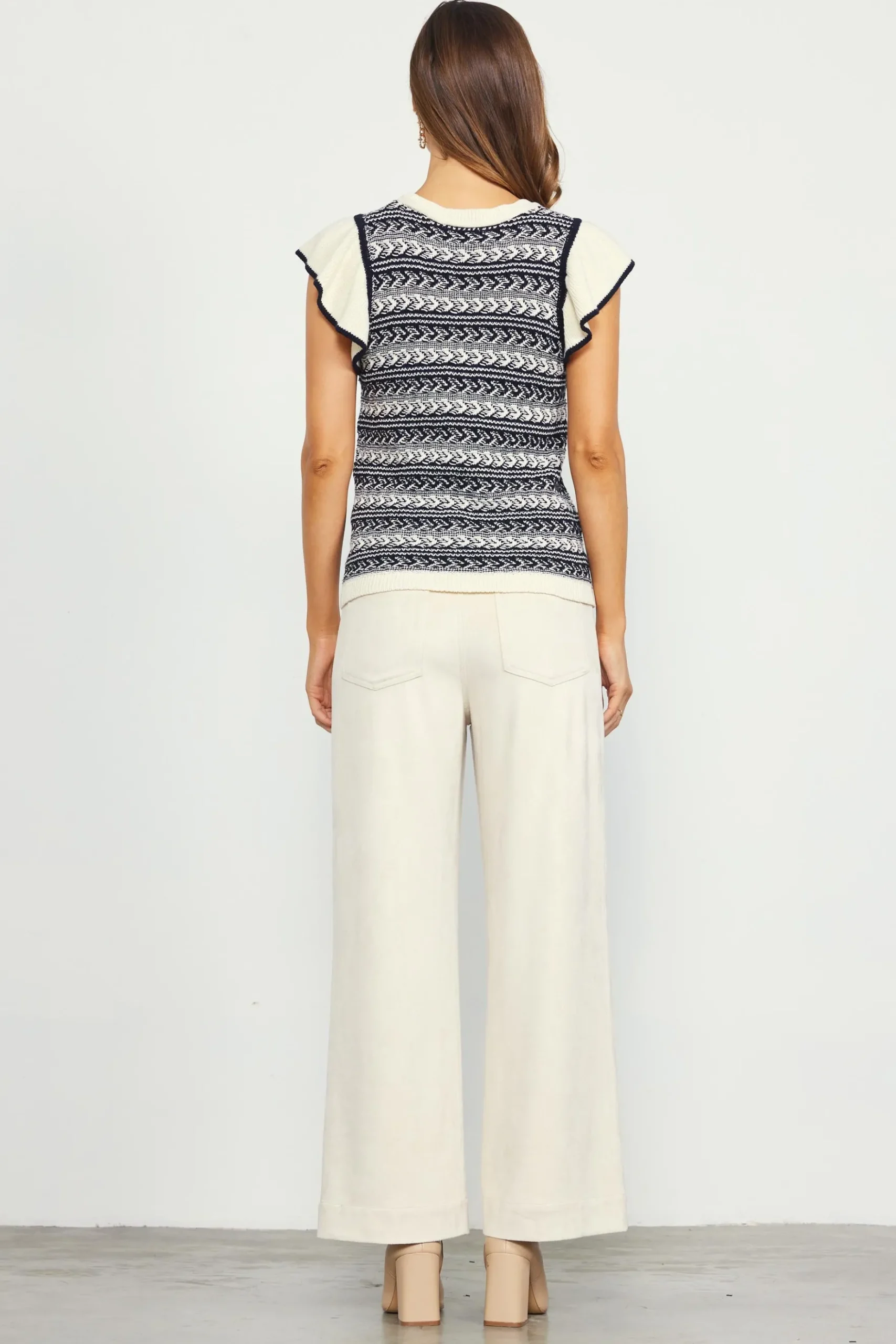 Ruffle Sleeve Sweater*SKIES ARE BLUE Discount