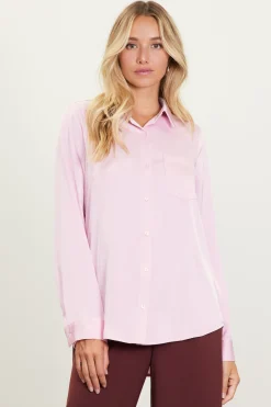 Satin Button Down Top*SKIES ARE BLUE Best