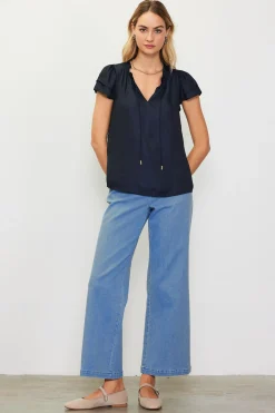 Satin Ruffled Detail Top*SKIES ARE BLUE Sale