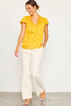Satin Ruffled Detail Top*SKIES ARE BLUE Discount