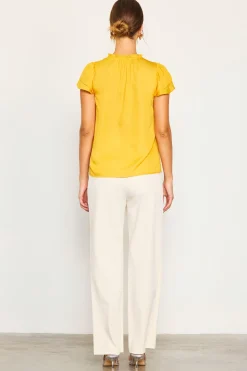 Satin Ruffled Detail Top*SKIES ARE BLUE Discount