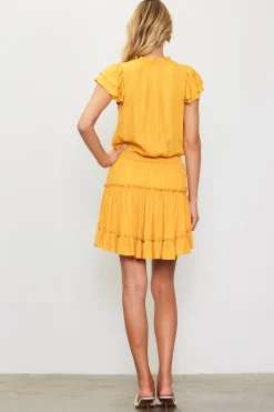 Satin Ruffled Sleeve Mini Dress*SKIES ARE BLUE