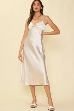 Satin Tie Front Slip Dress*SKIES ARE BLUE Sale