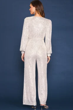 Sequin Wrap Jumpsuit*SKIES ARE BLUE Outlet
