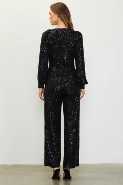 Sequin Wrap Jumpsuit*SKIES ARE BLUE Clearance