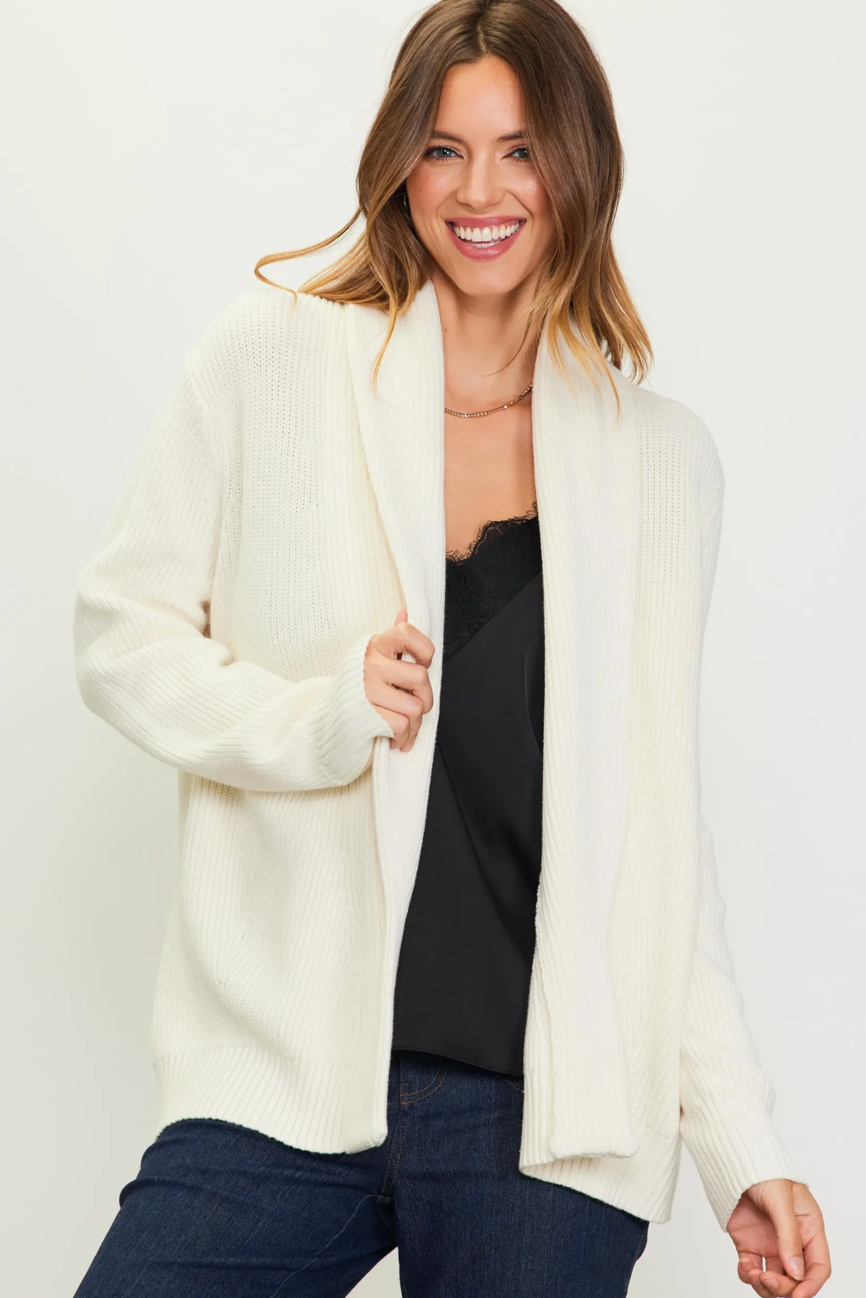 Shawl Collar Sweater Cardigan*SKIES ARE BLUE Hot