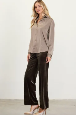 Shimmery Button Down Blouse*SKIES ARE BLUE New
