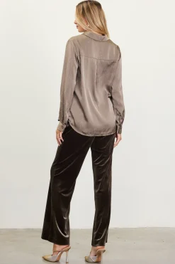 Shimmery Button Down Blouse*SKIES ARE BLUE New