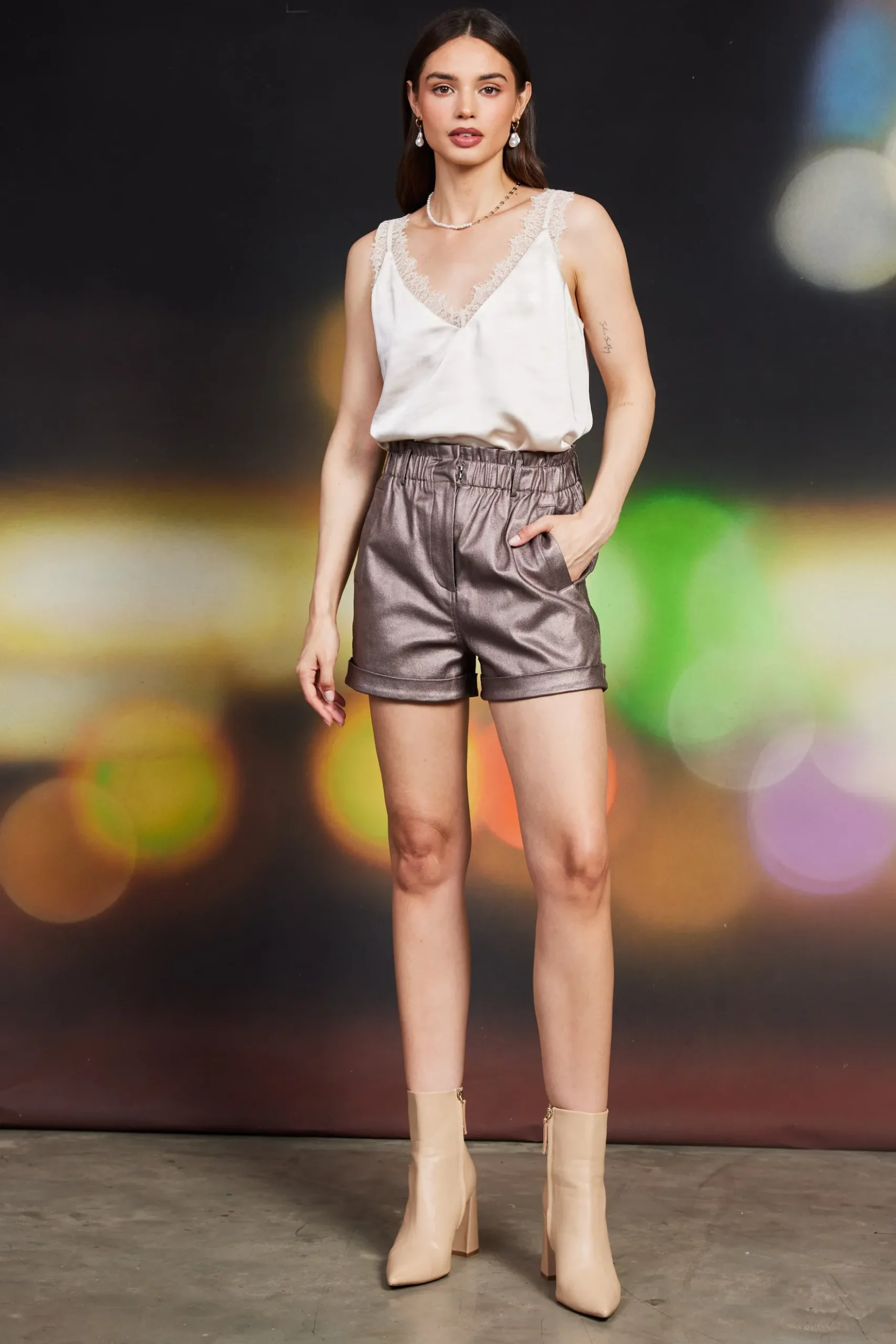 Shimmery Paperbag Shorts*SKIES ARE BLUE Clearance