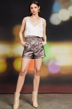 Shimmery Paperbag Shorts*SKIES ARE BLUE Clearance