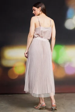 Shimmery Pleated Midi Skirt*SKIES ARE BLUE Best