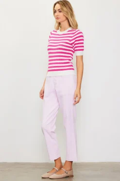 Short Sleeve Knit Stripe Sweater*SKIES ARE BLUE Online