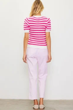 Short Sleeve Knit Stripe Sweater*SKIES ARE BLUE Online