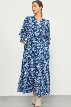 Skye Split Neck Ruffle Maxi Dress*SKIES ARE BLUE Hot