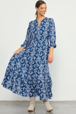 Skye Split Neck Ruffle Maxi Dress*SKIES ARE BLUE Hot