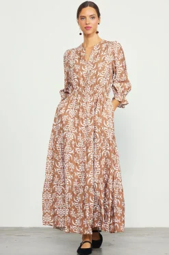 Skye Split Neck Ruffle Maxi Dress*SKIES ARE BLUE