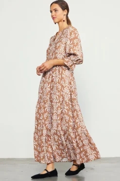 Skye Split Neck Ruffle Maxi Dress*SKIES ARE BLUE