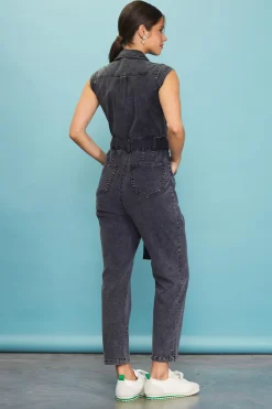 Sleeveless Washed Denim Jumpsuit*SKIES ARE BLUE Hot