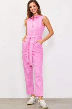 Sleeveless Washed Denim Jumpsuit*SKIES ARE BLUE Outlet