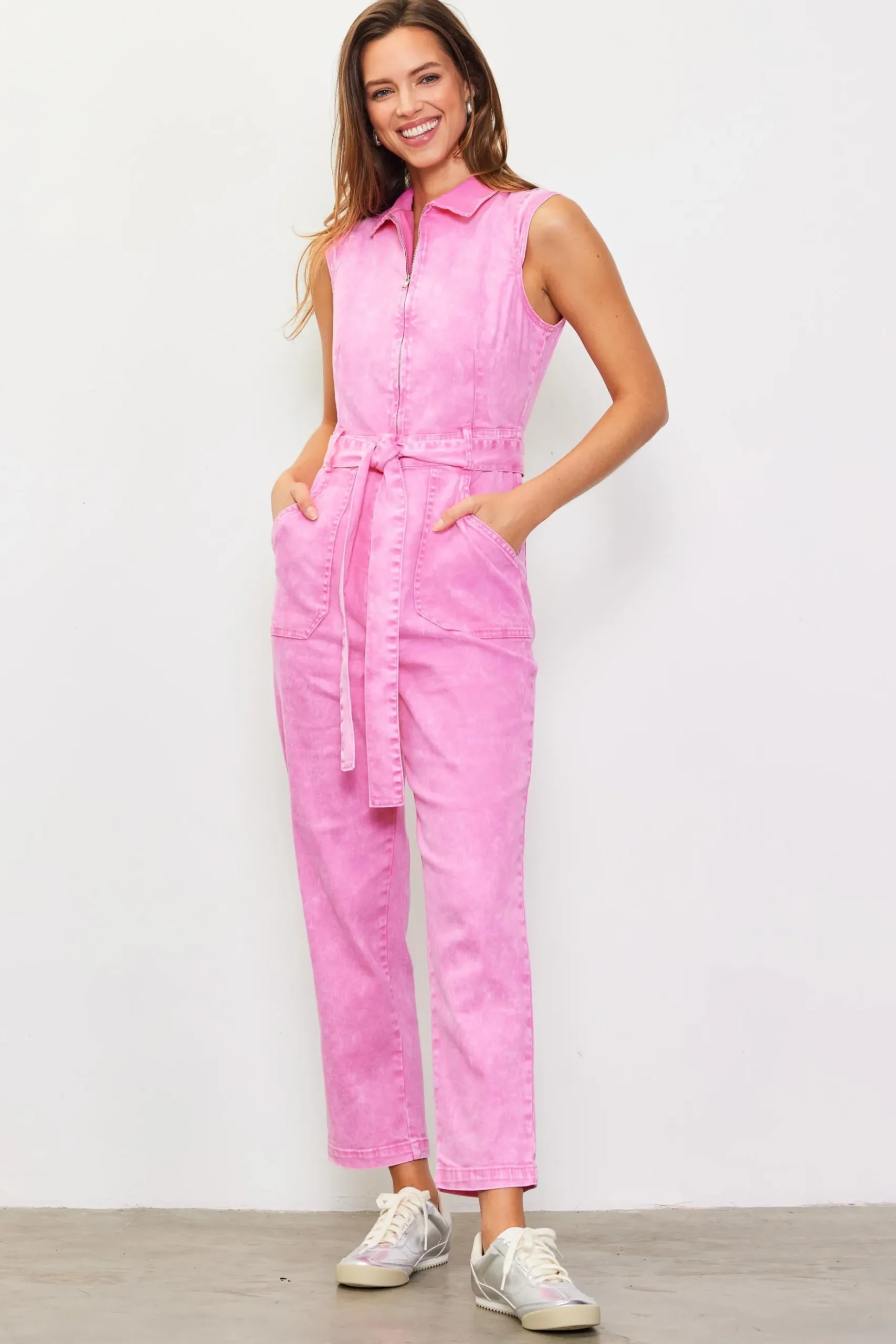 Sleeveless Washed Denim Jumpsuit*SKIES ARE BLUE Outlet