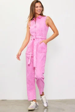 Sleeveless Washed Denim Jumpsuit*SKIES ARE BLUE Outlet